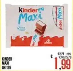 Supermercati EffePiù Kinder Maxi offerta