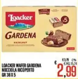 Supermercati EffePiù Loacker wafer gardena nocciola ricoperto offerta