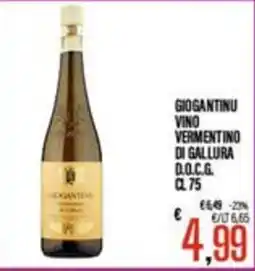 Supermercati EffePiù Gigantinu vino vermentino di gallura d.o.c.g. offerta