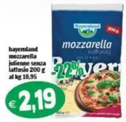 Il Castoro Supermercati bayernland mozzarella julienne senza lattosio offerta