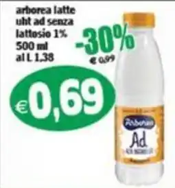 Il Castoro Supermercati arborea latte uht ad senza lattosio 1% offerta