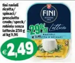 Il Castoro Supermercati Fini ravioli ricotta spinaci offerta