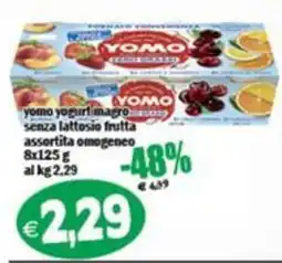 Il Castoro Supermercati Yomo yogurt magro senza lattosio frutta assortita omogeneo offerta