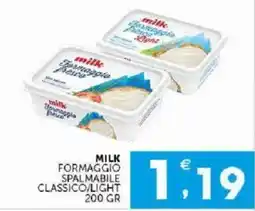Mercadò Milk formaggio spalmabile classico/light offerta