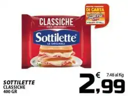 SpesaPiù Supermercati Sottilette classiche offerta