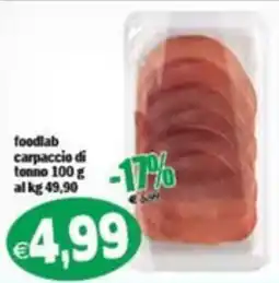 Il Castoro Supermercati foodlab carpaccio di tonno offerta