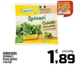 SpesaPiù Supermercati Orogel spinaci fogliapiu offerta