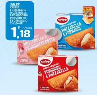Selex crepes surgelate mozzarella e formaggi