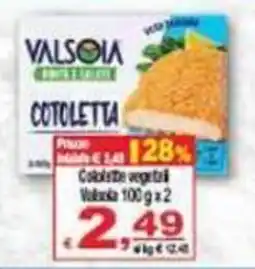 CTS Supermercati Cotoletta vegetale Valsoia offerta