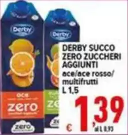 Iper Triscount Derby succo zero zuccheri aggiunti offerta