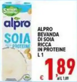 Iper Triscount Alpro bevanda di soia ricca in proteine offerta