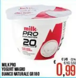 Supermercati EffePiù Milk Pro Yogurt Magro Bianco Naturale offerta