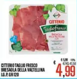 Supermercati EffePiù Citterio taglio fresco bresaola della valtellina offerta