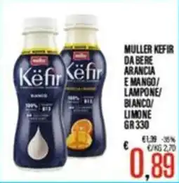 Supermercati EffePiù Muller Kefir da bere arancia e mango / lampone / bianco / limone offerta