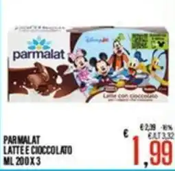 Supermercati EffePiù Parmalat Latte e Cioccolato offerta