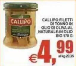 Pewex Callipo filetti di tonno in olio di oliva offerta