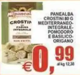 Pewex Panealba crostini mediterraneo integrale pomodoro e basilico origano offerta