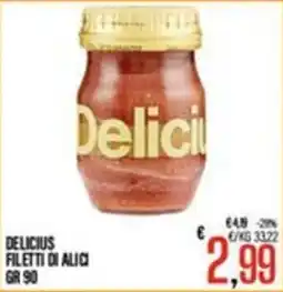 Supermercati EffePiù Delicius filetti di alici offerta