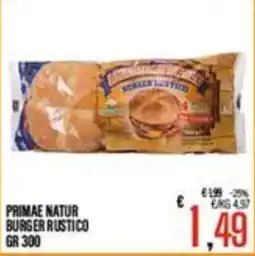 Supermercati EffePiù Prima Natur Burger Rustico offerta
