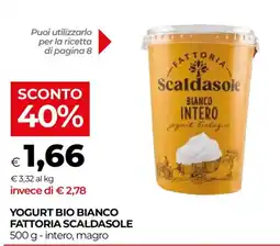 Unicoop Yogurt bio bianco Fattoria Scaldasole offerta