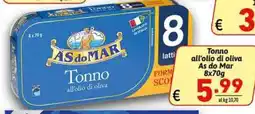 Ipercarni Tonno all'olio di oliva As do Mar offerta