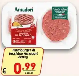 Ipercarni Hamburger di tacchino Amadori offerta