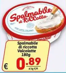 Ipercarni Spalmabile di ricotta Valcolatte offerta