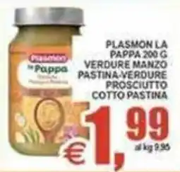 Pewex Plasmon la pappa verdure manzo pastina-verdure prosciutto cotto pastina offerta