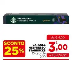 Gran mercato Capsule Nespresso Starbucks offerta