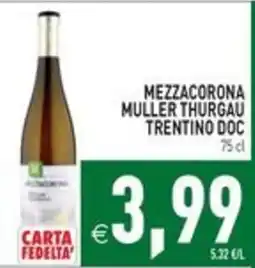 Pim Supermercati Mezzacorona Muller Thurgau Trentino Doc offerta