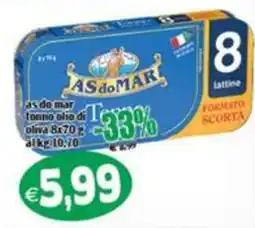 Il Castoro Supermercati As do Mar tonno olio di oliva offerta