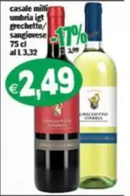 Il Castoro Supermercati casale milli umbria igt grechetto/sangiovese offerta