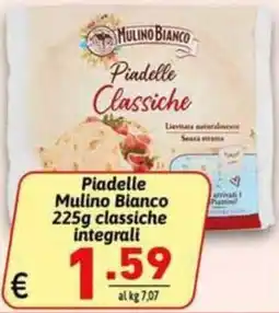 Ipercarni Piadelle Mulino Bianco classiche integrali offerta