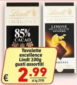 Ipercarni Tavolette excellence Lindt offerta