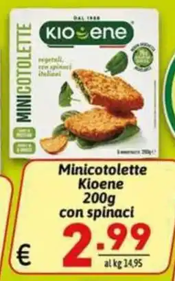 Ipercarni Minicotolette Kioene con spinaci offerta