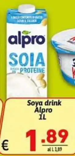 Ipercarni Soya drink Alpro offerta