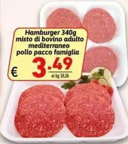 Ipercarni Hamburger misto di bovino adulto mediterraneo pollo offerta