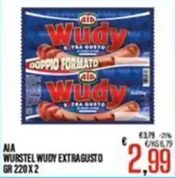 Supermercati EffePiù AIA WURSTEL WUDY EXTRAGUSTO offerta