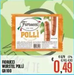 Supermercati EffePiù Fiorucci wurstel polli offerta