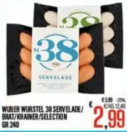 Supermercati EffePiù Wuber Wurstel 38 Servelade offerta