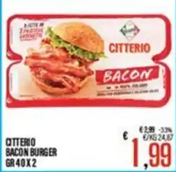 Supermercati EffePiù Citterio bacon burger offerta