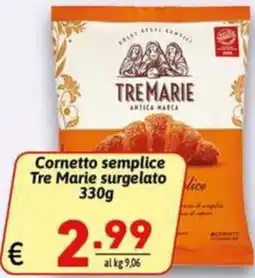 Ipercarni Cornetto semplice Tre Marie offerta