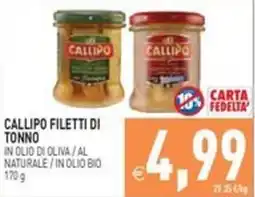 Pim Supermercati Callipo filetti di tonno offerta