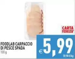 Pim Supermercati Foodlab carpaccio di pesce spada offerta