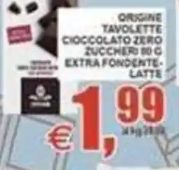 Pewex Origine Tavolette Cioccolato Zero Zucchero 10 G Extra Fondente Latte offerta