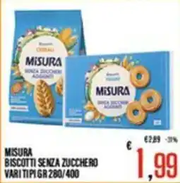 Supermercati EffePiù Misura biscotti senza zucchero offerta