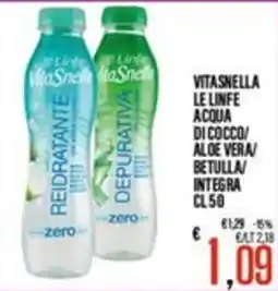 Supermercati EffePiù Vitasnella le line acqua di cocco/ aloe vera/ betulla/ integra offerta