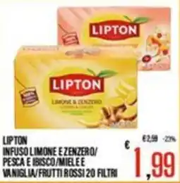 Supermercati EffePiù Lipton infuso limone e zenzero offerta