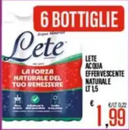 Supermercati EffePiù Lete acqua effervescente naturale offerta