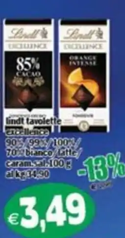 Il Castoro Supermercati Lindt tavolette excellence/bianco/ latte offerta